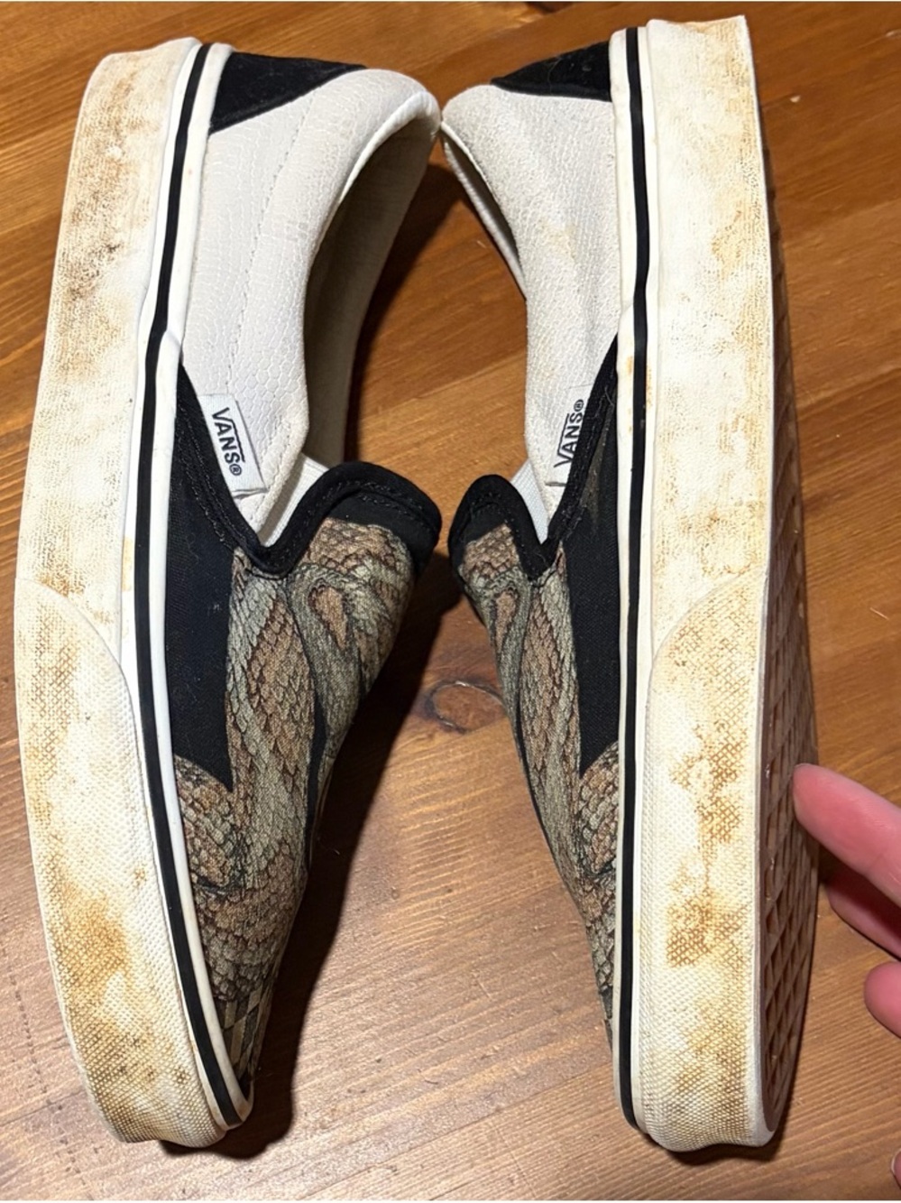 Vans Slip-On Sneakers with Snake Graphic - Black/White - Picture 3 of 6